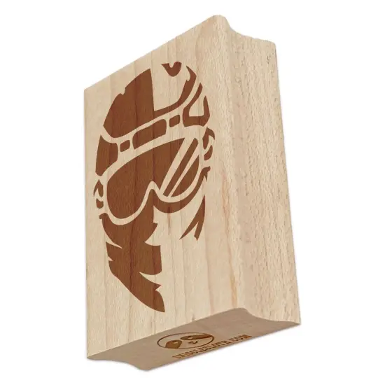 Snowboarder Helmet and Goggles with Bandana Rectangle Rubber Stamp for Stamping Crafting {7}