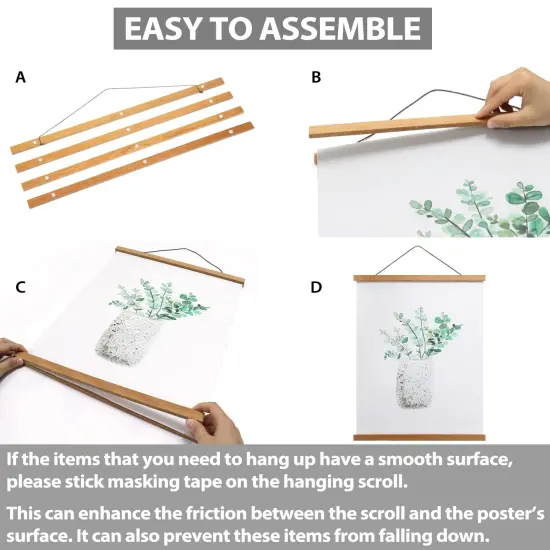 Magnetic Poster Frame Hanger, Natural Teak, 10x13 10x14 10x15 Poster Hanger for Photos, Pictures, Prints, Maps, Scrolls and Canvas Artwork {4}