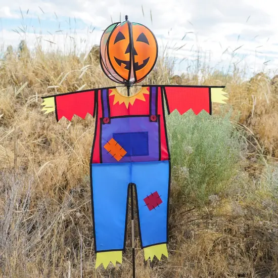 In the Breeze 2485 &mdash; Pumpkin Scarecrow Ground Ball Spinner &mdash; Autumn Halloween Yard D&eacute;cor Wind Spinner {3}