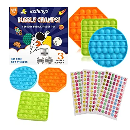 eZthings Heavy Duty Stress Relief Sensory Toy - Push Bubble Fidget Toys for Kids and Adults Pinky {2}