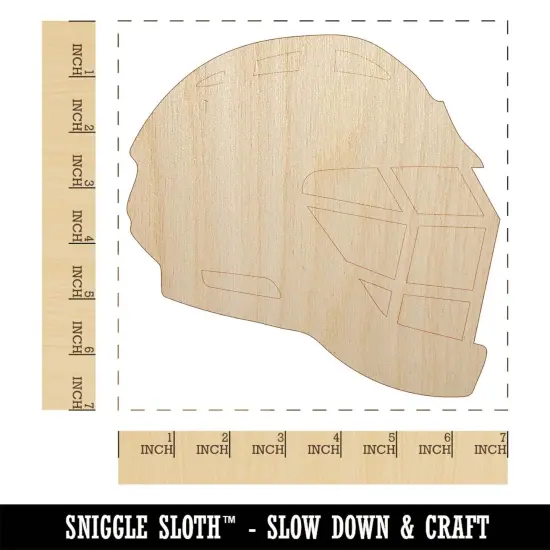 Lacrosse Helmet Unfinished Wood Shape Piece Cutout for DIY Craft Projects {1}