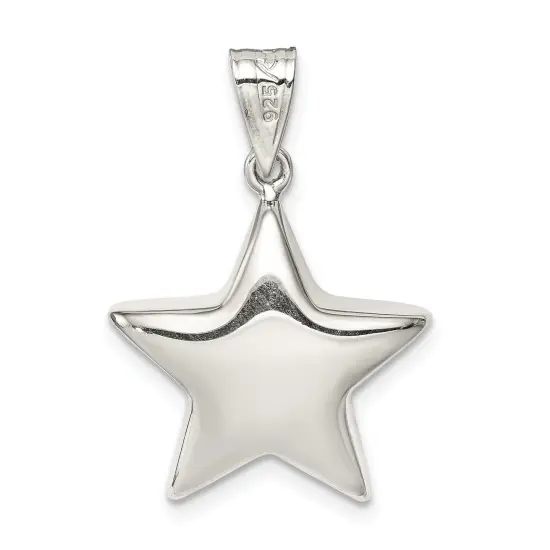 Sterling Silver Star Charm Pendant Celestial Jewelry 27mm x 19mm {4}