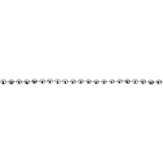 Northlight Shiny Metallic Faceted Beaded Christmas Garland - 15' x .25" - Silver - Unlit {6}