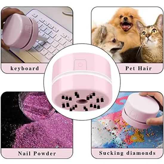 Diamond Painting Tools - Hand-Held Vacuum Cleaner and Accessories for Diamond Painting Enthusiasts (Pink) {4}
