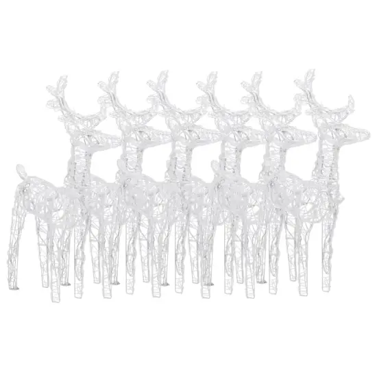 6 pcs Christmas Reindeers 240 LEDs Acrylic Warm white {3}