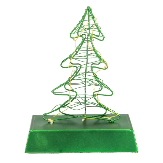 Northlight 8" LED Lighted Green Wired Christmas Tree Stocking Holder {6}