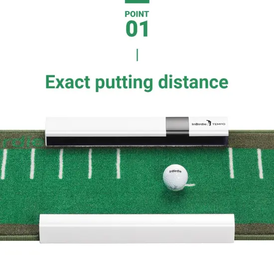 InBirdie Tempo Putting mat with a Digital Feedback on Putting Swing Tempo and Distance and Direction, Free Fun Game app, Putting Green Training aid {2}