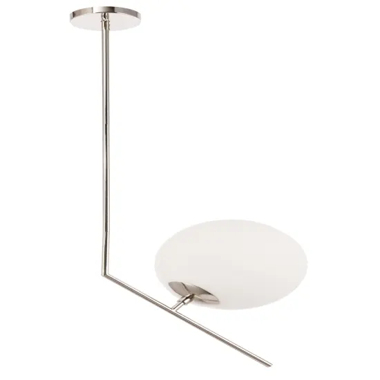 Ryland 1 light Chrome and Frosted White glass pendant {6}