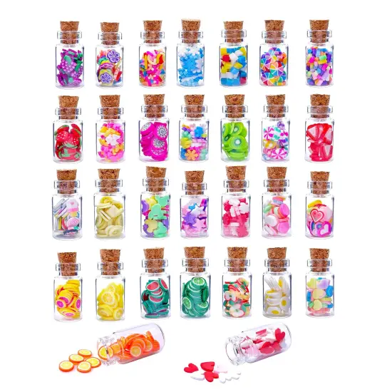HKLMRO 30PCS Cute Miniature Dollhouse Food Jar Glass Bottle 1:12 Pretend Play Doll House Kitchen Decoration 1:6 Lovely Mini Fruit Simulation Scene Candy Snack Model Game Party Toy for Adults Teenagers {1}