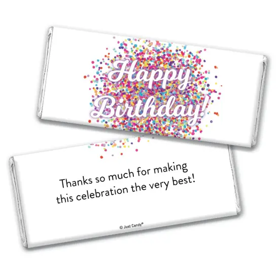 Happy Birthday Candy Party Favors Wrapped Hershey's Chocolate Bars or Wrappers Only by Just Candy {3}