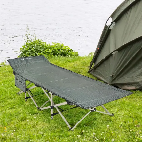 Goplus Wide Foldable Camping Cot Heavy-Duty Steel Indoor & Outdoor Sleeping Cot Blue/Grey//Green/Black {2}