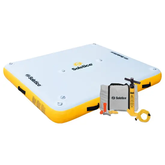 Swim Central Inflatable Private Solstice Drop Stitch Lake Dock Raft - 10' White {7}