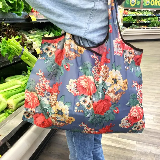 Wrapables Large Foldable Tote Nylon Reusable Grocery Bag Peacock {5}