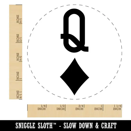 Queen of Diamonds Card Suit Rubber Stamp for Stamping Crafting Planners {1}