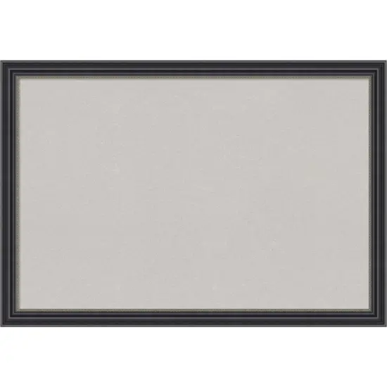Stylish Black Wood Framed Corkboard, Grey Cork {1}
