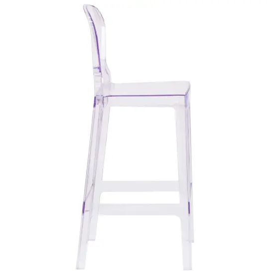Emma and Oliver Ghost Barstool in Transparent Crystal with Tear Back {4}