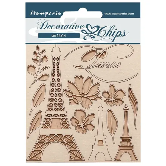 Stamperia Decorative Chips 5.5"X5.5"-Oh La La - Tour Eiffel {1}