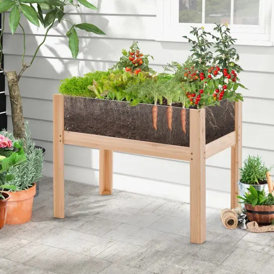 30 Inch Wooden Raised Garden Bed-s {1}