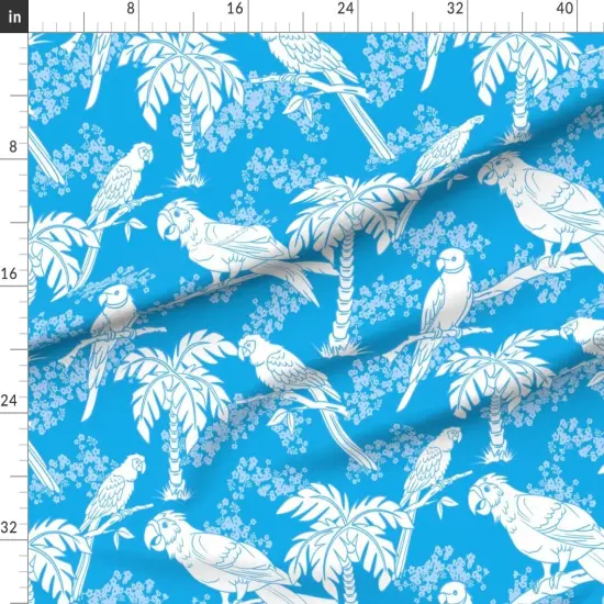 Various Fabrics by the Yard or Fat Quarter Tropical Paradise Birds Palm Trees Bright Exotic Beach Custom Printed Fabric by Spoonflower {1}