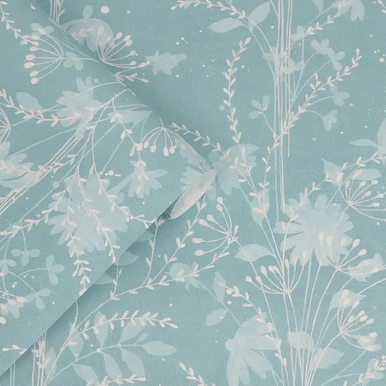 Laura Ashley Fennelton Pale Newport Blue Wallpaper {3}