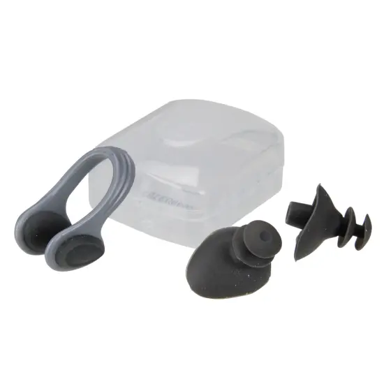 Swim Central 2" Gray and Black Nose Clip and Ear Plug Swimming Pool Accessory Set with Case {1}