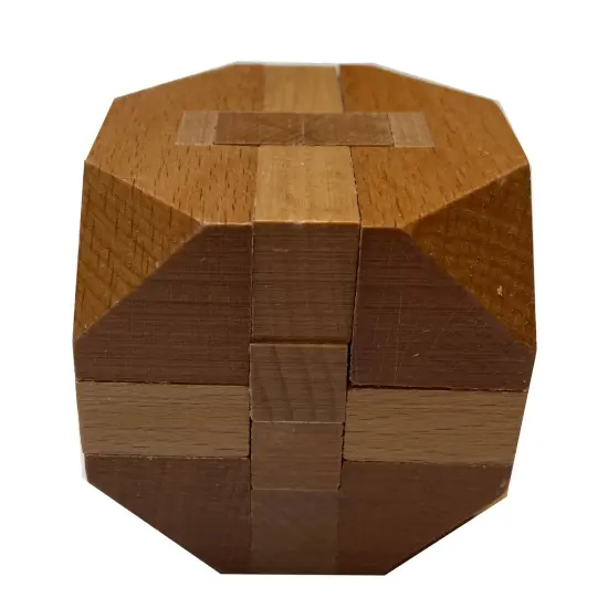 WE Games Solid Wood 3D Cube Puzzle with Slanted Corners {2}