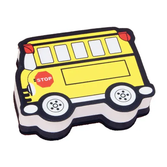 Magnetic Whiteboard Eraser, School Bus, Pack of 6 {2}