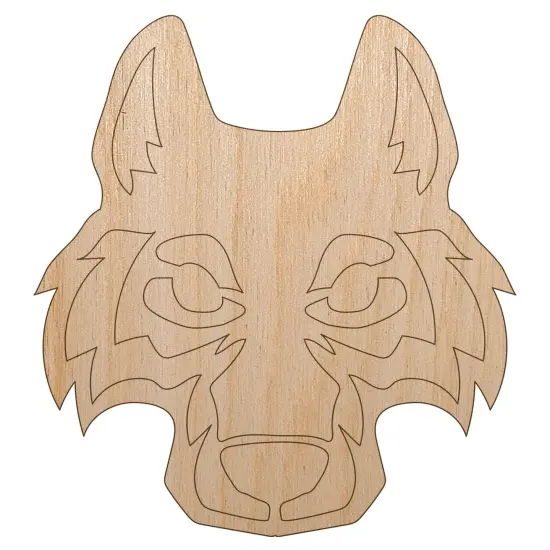 Wolf Head Unfinished Wood Shape Piece Cutout for DIY Craft Projects {7}
