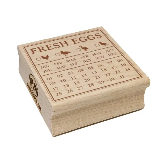 Fresh Eggs Check the Box Calendar Label Chicken Duck Goose Quail Square Rubber Stamp for Stamping Crafting {7}