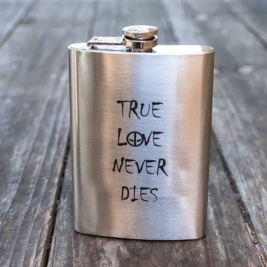 8oz True Love Never Dies Stainless Steel Flask {2}