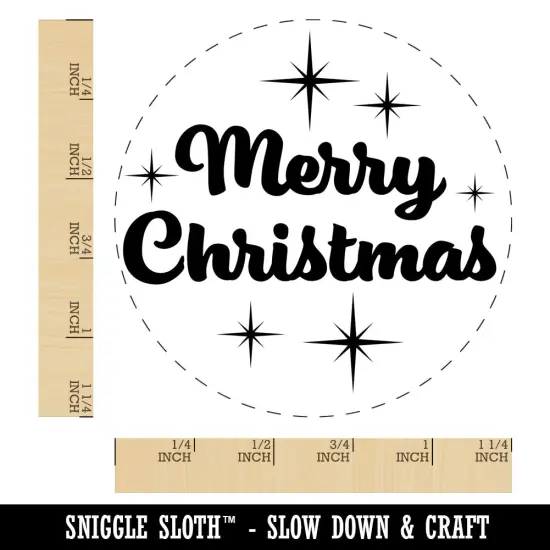 Merry Christmas Starburst Rubber Stamp for Stamping Crafting Planners {1}