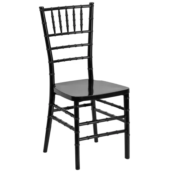 Emma and Oliver Wedding & Event Resin Stacking Chiavari Dining Chair Black {1}