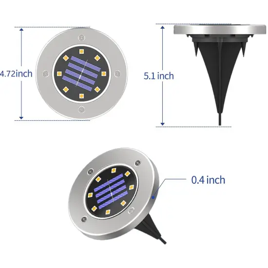 Solar Ground Lights Waterproof in-Ground Disk Lights for Garden Pathway {4}