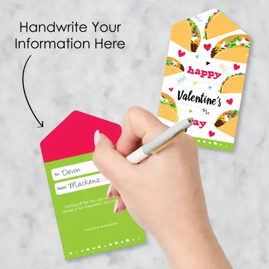 Big Dot of Happiness Taco &lsquo;Bout Fun - Fiesta Cards for Kids - Happy Valentine's Day Pull Tabs - Set of 12 {4}