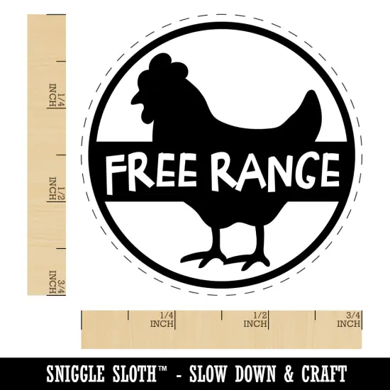 Free Range with Chicken Chicken Egg Rubber Stamp {1}