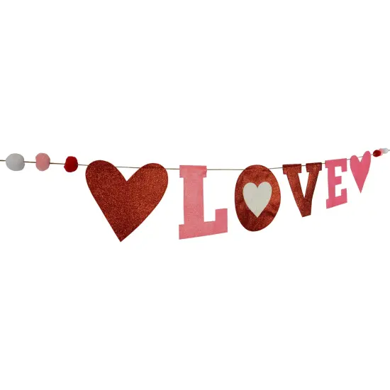 Northlight 5' Glittered "Love" Valentine's Day Wall Banner Decoration Red {5}