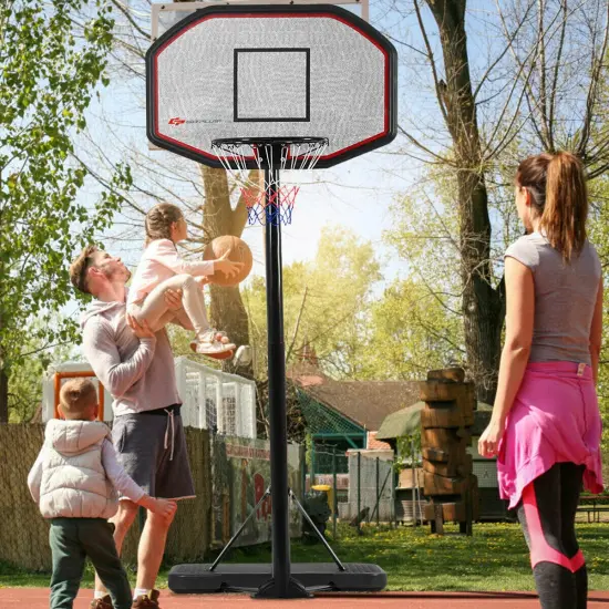 Costway 10ft 43'' Backboard In/outdoor Adjustable Height Basketball Hoop System {3}