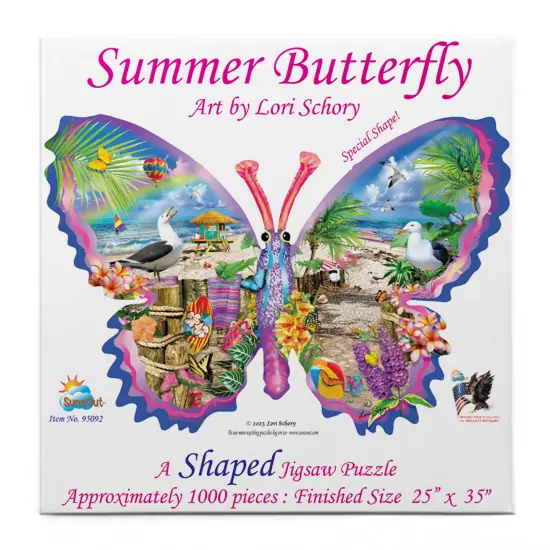Sunsout Summer Butterfly 1000 pc Special Shape Jigsaw Puzzle 95092 {4}