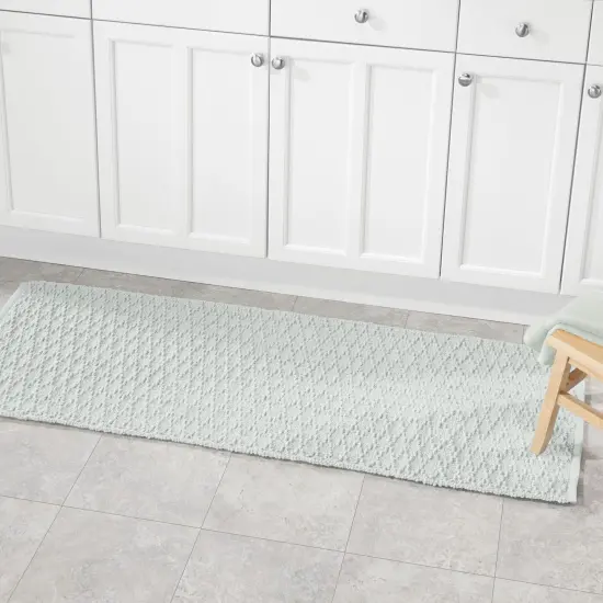 mDesign Bathroom Cotton Rectangular Rug, Long Runner, 60" x 21" {2}