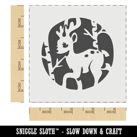 Reindeer in Birch Forest with Trees Wall Cookie DIY Craft Reusable Stencil {6}