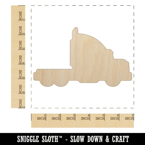 Big Rig Mac Semi Truck Unfinished Wood Shape Piece Cutout for DIY Craft Projects {1}