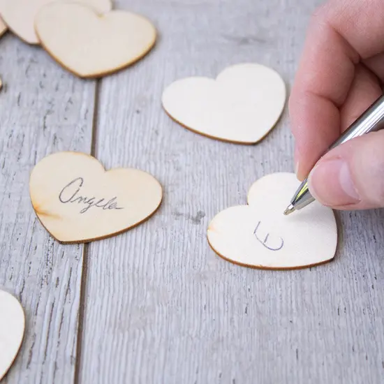 Wooden Hearts for Guest Book Alternative (Set of 75) {3}
