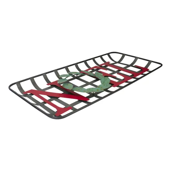 Northlight 30" Red and Green "NOEL" Rustic Tobacco Basket Christmas Wall Decor Gray {4}