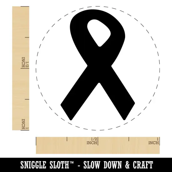 Awareness Ribbon Solid Self-Inking Rubber Stamp for Stamping Crafting Planners Orange {1}