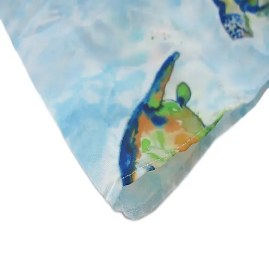 Betsy Drake Blue Sea Turtle Print Polyester Fashion Scarf 70 X 20 In. {4}