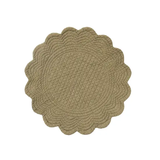 Rutherford Rustic Lodge Cotton Quilted Round Reversible Thanksgiving Placemats Set of 6, 17" {4}