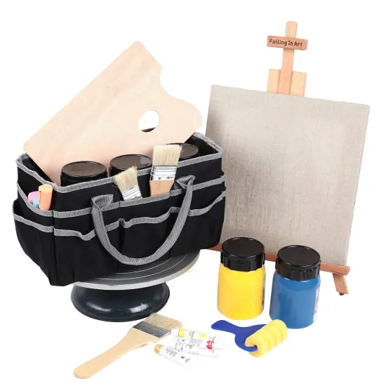 Craft and Art Organizer Tote Bag - 600D Silver Nylon Fabric Art Caddy with Pockets - for Art, Craft, Sewing, Medical, and Office Supplies Storage {4}