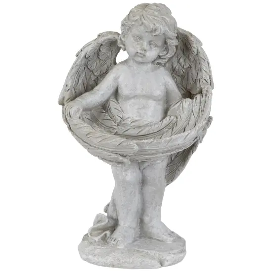 Northlight Cherub Wrapped in Wings Outdoor Garden Statue - 8" Gray {3}