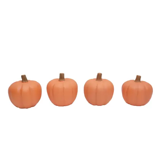 Small Single Decorative Orange Matte Pumpkin Figurine 6" {1}