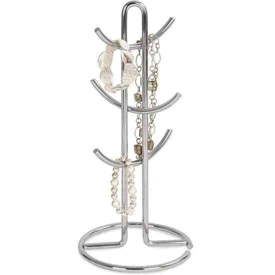 Spectrum Diversified Euro 6 Countertop Mug Tree, Mugs & Tea Cup Storage Rack, Coffee Counter Bar Accessory & Kitchen Organizer, Satin Nickel {4}